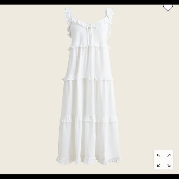 J. Crew Tiered Knit Keyhole Maxi Dress, White Size Medium cotton - Picture 3 of 7